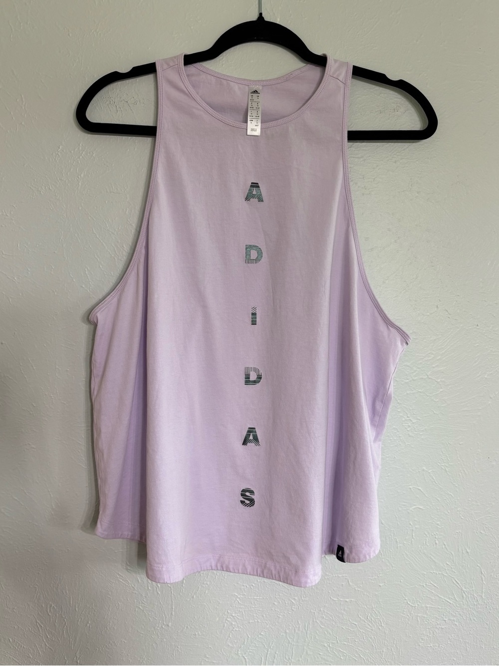 adidas Lavender Vertical Logo Tank Top